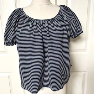 Madwell Texture and Thread peasant top in stripe thumbnail 6