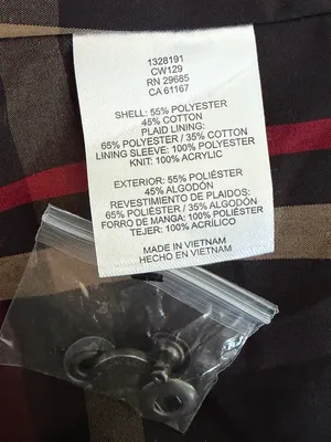 NEW Pendleton Women's Removable Hood Plaid Lining Zip Black Rain Jacket, Size M thumbnail 14