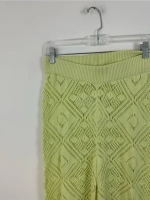Free People FP Beach Get Away Fauxchet Lime Green Pants Size Medium thumbnail 3