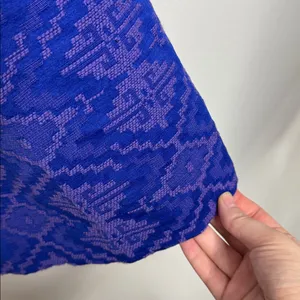 Maeve Anthropologie Averie Royal Blue Aztec Fit And Flare Brocade Dress Size 14 thumbnail 6