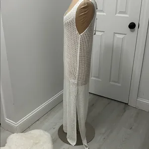 Zara White Crochet Cover Up Maxi Dress thumbnail 7