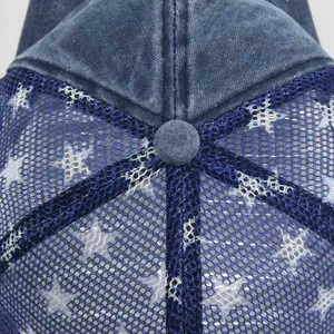 Blue USA American Flag Trucker Cap - Washed Distressed Embroidery - Adjustable thumbnail 5