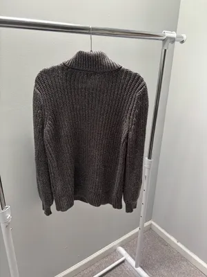 INC International Concepts Chunky Gray Metallic-Flecked Turtleneck Sweater thumbnail 5