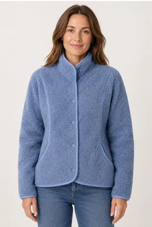 Avalanche Fleece Jacket Size S Blue Snap Front Sherpa Soft Outdoor thumbnail 1