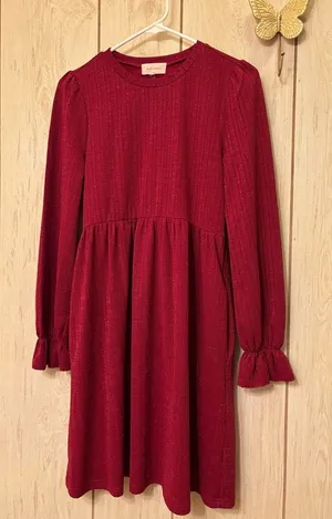 Women’s Long Sleeve Red Party Dress thumbnail 1