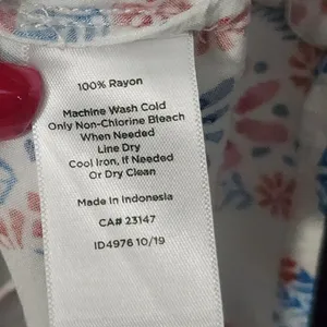 Talbots Women's White Preppy Cottagecore Floral Smocked Cuff‎ Blouse Large thumbnail 5