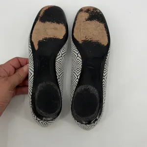 Stuart Weitzman Ballet Flats Sz 7.5N Geometric Bow Leather Preppy Old Money Slip thumbnail 10