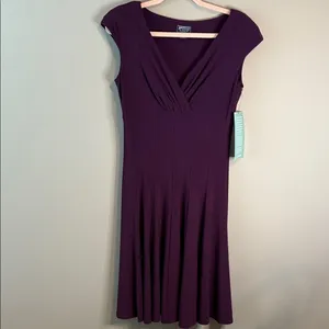 NWT American Living‎ Elegant Purple Plum Women's Dress 8 Empire Waist A-Line thumbnail 2