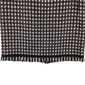 Harolds Womens Skirt Size 2 Wool Pencil Black & White Geometric Fringe Hem thumbnail 3