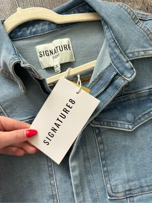 Signature 8 Light Blue Denim Jumpsuit Overalls - Women's Short Sleeve thumbnail 5