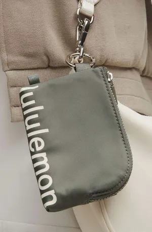 Lululemon NWT Clippable Card Pouch Grey Sage Light Ivory thumbnail 1