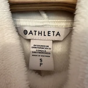 Athleta Cozy Karma Funnel Neck Sweatshirt Size Small White Ivory Tunic Pockets‎ thumbnail 4