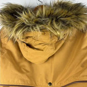 H&M Divided Small Faux Fur Shearling lined‎ Hooded Parka Coat Light Brown thumbnail 8