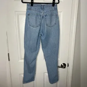ZARA High Rise Blown Knee Straight Leg Jeans Light Wash Size‎ 4 thumbnail 4