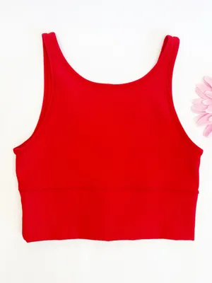 Lululemon Power Pivot Ribbed Tank Crop Top Love Red thumbnail 2