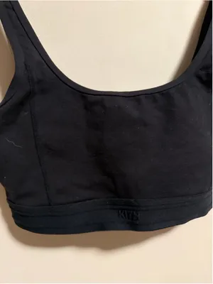KITH Laila Double Scoop Black Sport Lounge Bra Logo Tape- Size Medium thumbnail 4