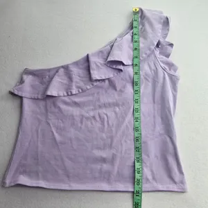 Maeve‎ Anthropologie -1635 NWT Lavender Ruffle One Shoulder Top Lavander Large thumbnail 9
