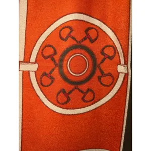 Equestrian Horse‎ Bit Print Oversized Scarf Wrap Orange Green Fringed Shawl thumbnail 4