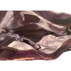 Coach‎ Inlaid C Brooke Purple Leather Suede Hobo Tote Bag 14506 Gold Hardware thumbnail 3