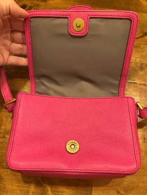 Fossil Taryn pink leather crossbody bag thumbnail 3