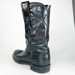Justin Boots Original Roper Black Leather Western Cowboy Boots Women 6 thumbnail 10