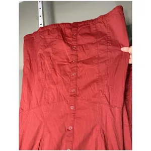 Free People Thea Mini Shirt Dress Pink Cinnamon‎ Rust Button Front NWT M thumbnail 5