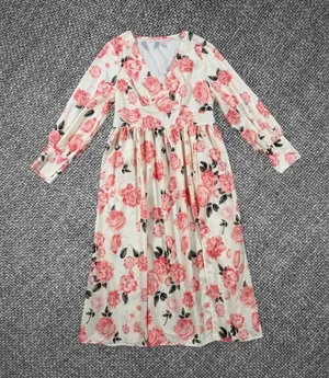 Floral Rose Print Long Sleeve Dress thumbnail 1