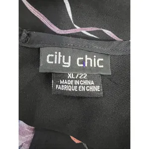 City Chic Black Floral Maxi Dress Size XL/22 Cold Shoulder Summer thumbnail 10