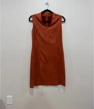 J. McLaughlin Rust Faux Suede Sleeveless Sheath Dress Size Medium thumbnail 2