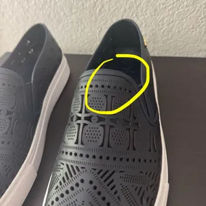 NWOT $250 Tory Burch Deep Navy Lennon Slip On Laser Cut Out Leather Sneakers 8.5 thumbnail 9