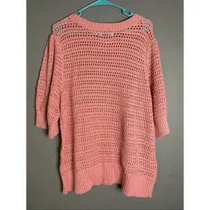 Sonoma Goods For Life Pjnk Crochet Elbow Length Sleeve Scoop Sweater1X NWOT thumbnail 8
