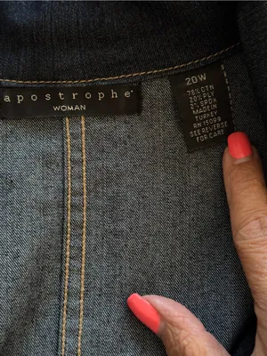 Apostrophe Woman Dark Wash Denim Jacket Size 20W Button Front Stretch Plus Size thumbnail 11