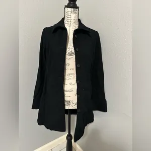 GAP Elegant Black Women's Coat COAT SIZE S in great condition 100% cotton cute 🥰 thumbnail 3