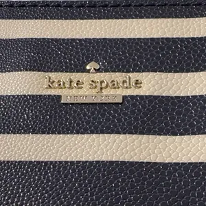 Kate Spade Cedar Street stripped Harmony tote bag in off shore blue and ivory thumbnail 3