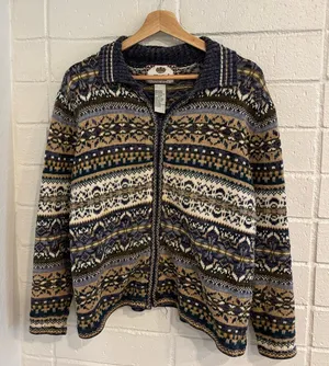Vintage tiara international fall zip up sweater thumbnail 1