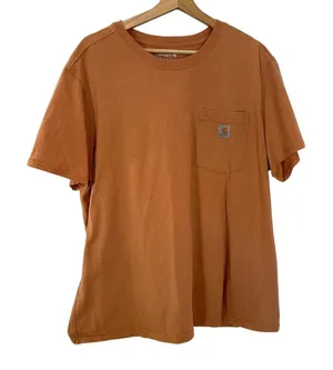 Carhartt loose fit orange short sleeved t-shirt‎ women's size 2XL front pocket thumbnail 1