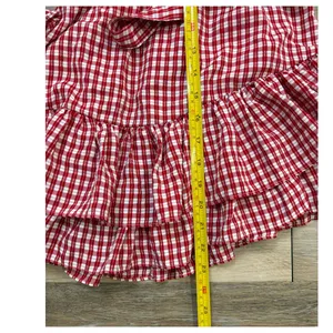 Maeve Anthropologie Bare Frill Mini Dress Red White 0P Petite thumbnail 6