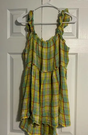 By Anthropologie Ruffled Plaid Babydoll Dress thumbnail 7