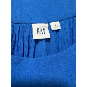 GAP Womens Blue Crinkle Sleeveless High Neck High Low‎ Midi Dress Size Small thumbnail 3