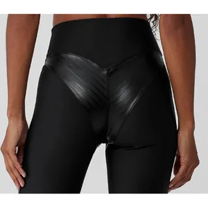 Alo Airlift Winter Warm High-Waist Supermoto Leggings Black Edgy Hi-Rise Leather thumbnail 4