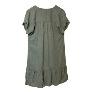 Sonoma Small Womens Dress Teal Green Blue Button V-Neck Short Dolman Sleeve Mini thumbnail 2
