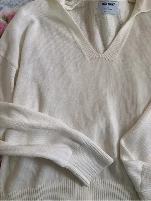 Old Navy Cream Cowl-Neck Pullover Sweater thumbnail 2