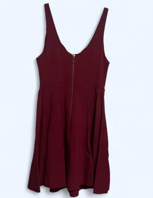 Kimchi Blue Burgundy V cutout mini dress thumbnail 3