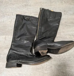 Frye Black Leather Boots Size 6 thumbnail 1