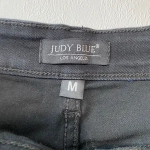 Judy Blue Medium Black High Rise Frayed Hem Denim Shorts Distressed thumbnail 4