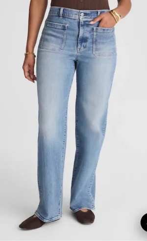 Madewell Light Blue Wide-Leg Jeans thumbnail 1
