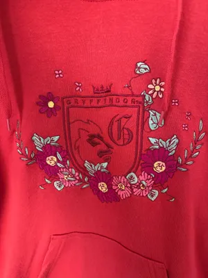 BoxLunch Harry Potter Floral Gryffindor Crest Hoodie Size XS thumbnail 2