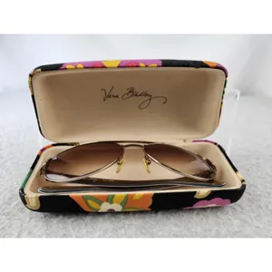 Vera‎ Bradley Aviator Sunglasses Marlene Floral Flowers Pink Rose Temples Case thumbnail 2