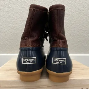 Sperry Saltwater Brown & Blue‎ Duck Boots 10 thumbnail 5