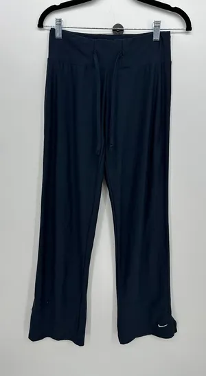 Vtg Y2K Nike Navy Blue Wide Leg Lounge‎ Pants Women Sz S Yoga Slit Active thumbnail 1